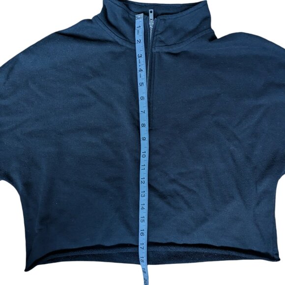 Garage Black Cropped Quarter Zip with Cuffed Sleeves Women Size Medium - Picture 6 of 8